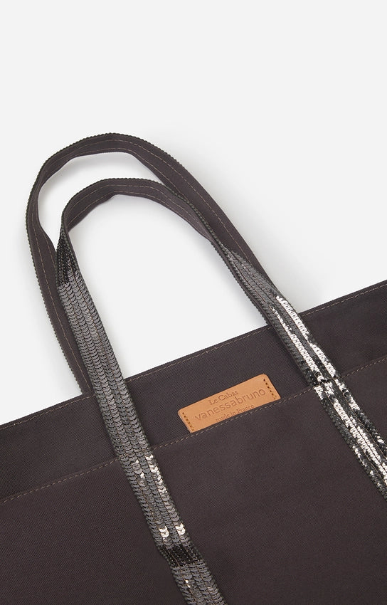 Sac Cabas L Toile Zip Grey