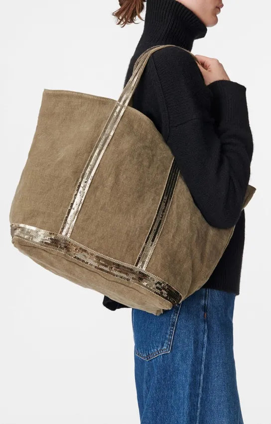 Sac Cabas L Lin Zip Kaki