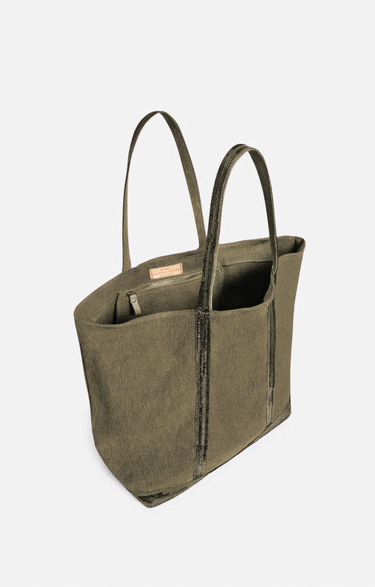 Sac Cabas L Lin Zip Kaki