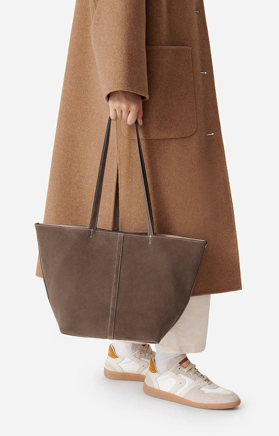 Cabas Daily Cuir Velours PM Taupe