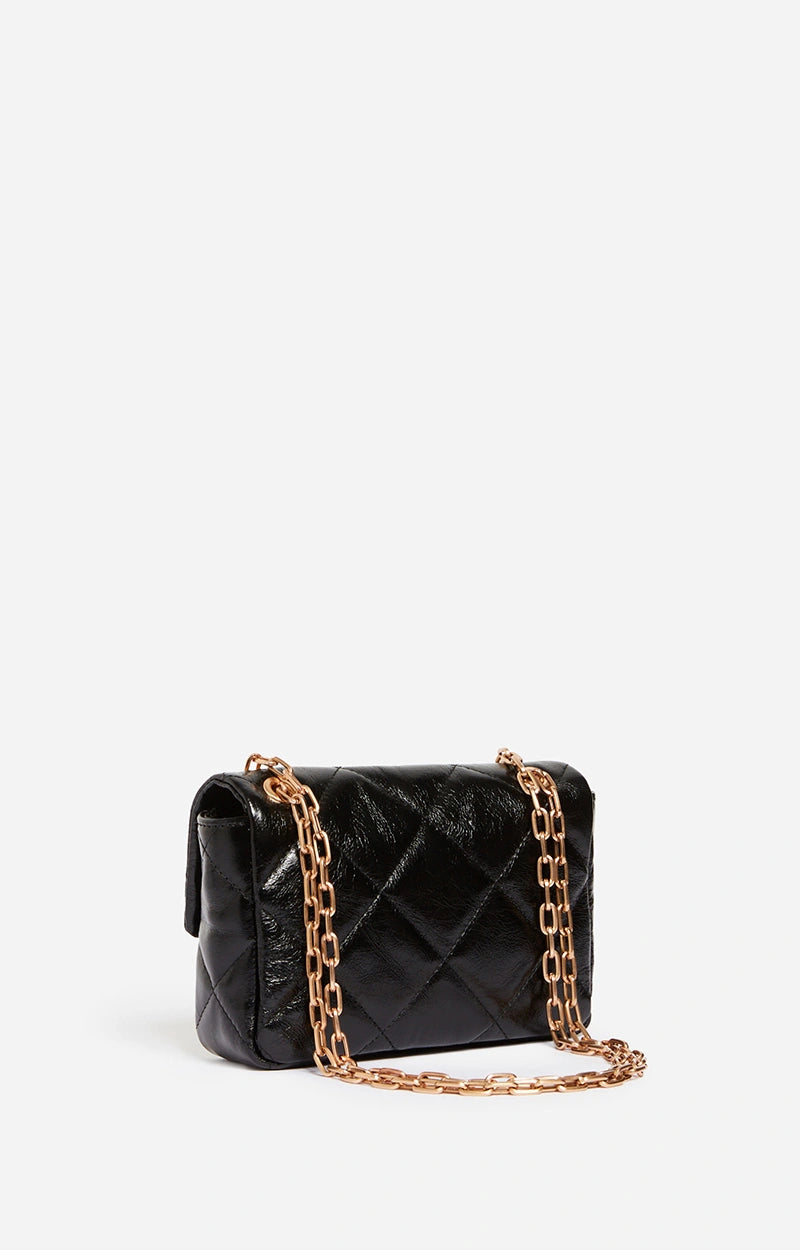 Sac Moon Nano Cuir Matelasse Noir