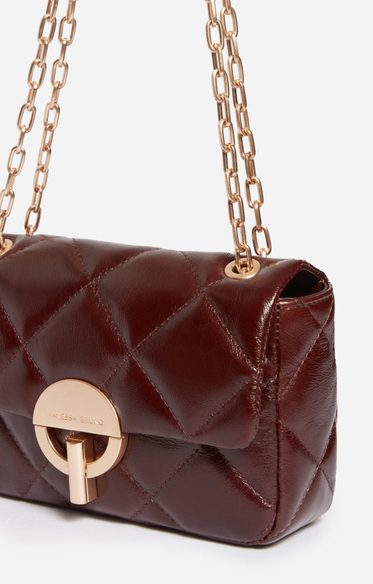 Sac Moon MM Cuir Matelasse Chocolat
