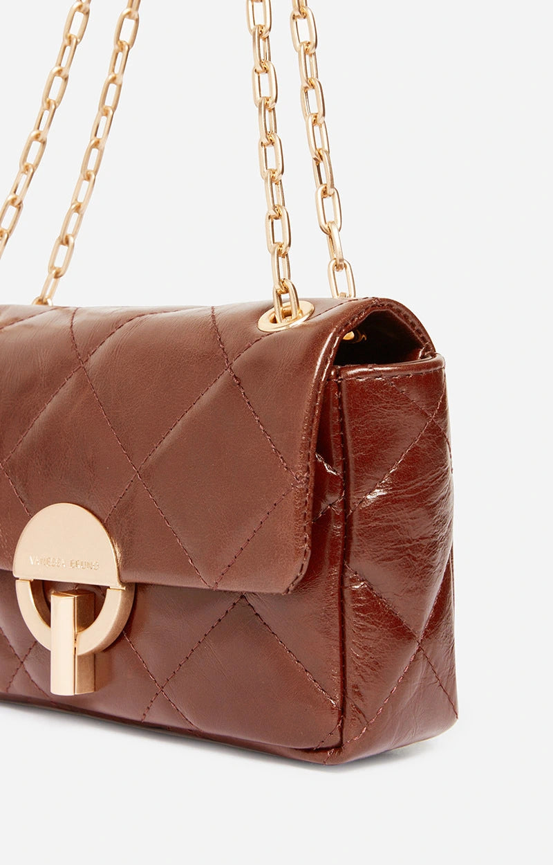 Sac Moon MM Cuir Matelasse Havane