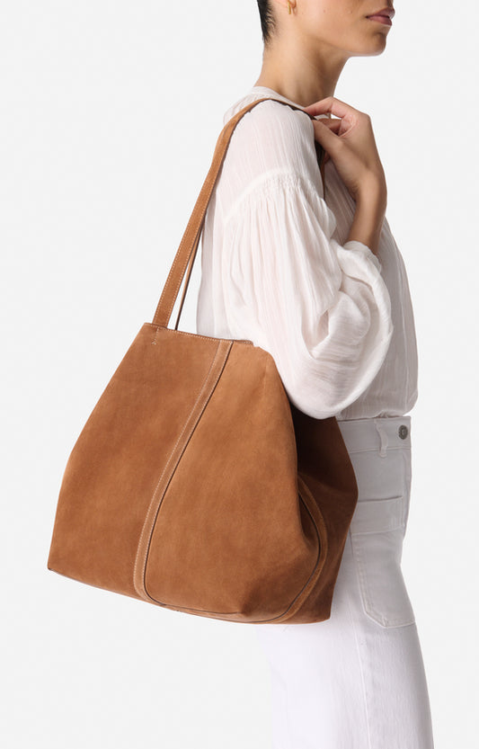 Cabas Daily Cuir Velours Biscuit