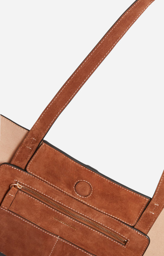 Cabas Daily Cuir Velours Biscuit