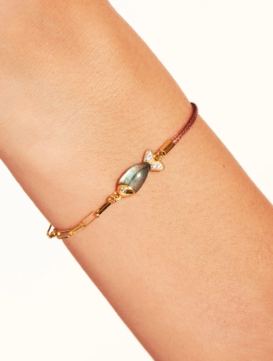 Bracelet Poisson Beige Labradorite