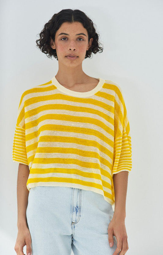 Pull Epaky Tournesol Rayé Ecru