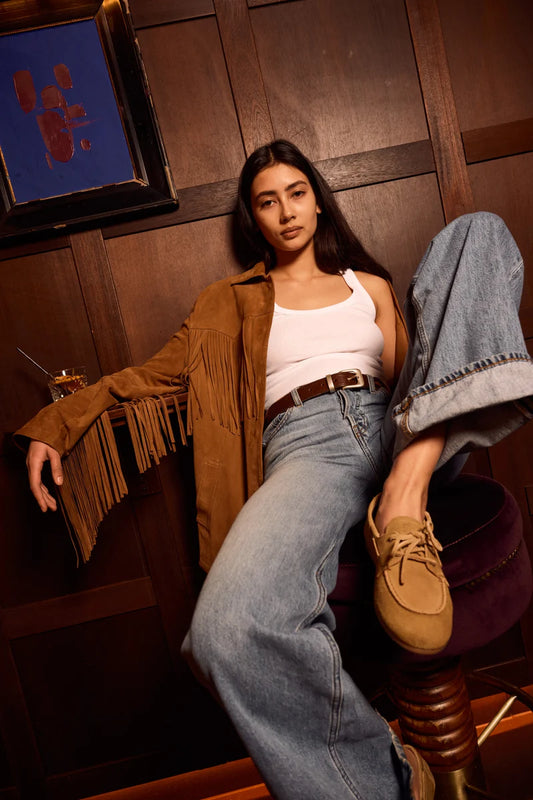 Mocassins Bateau Daim Tan