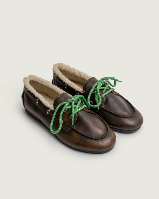 Mocassins Bateau Fourrés Coffee
