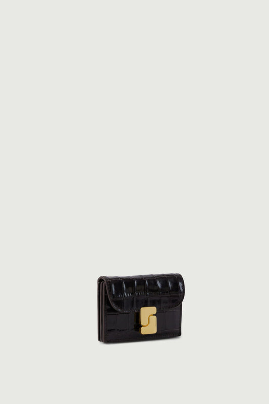 Porte Cartes Aube Croco Marron