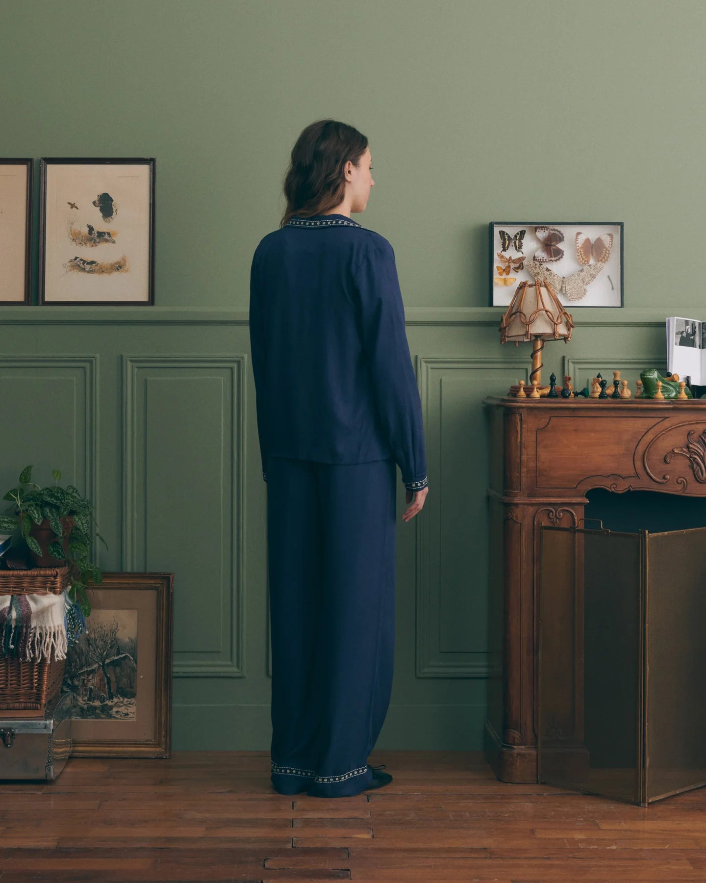 Chemise Valles Birds Ultramarine