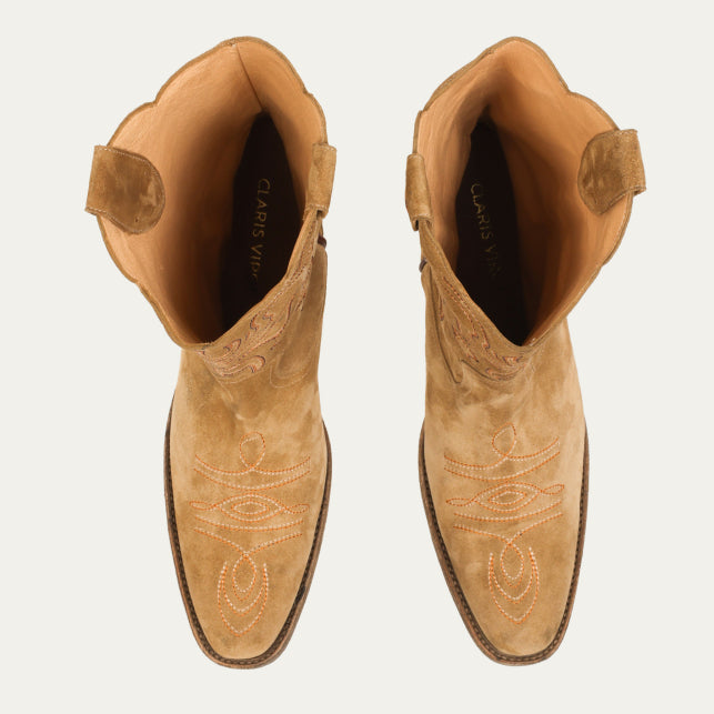 Bottes Lucienne Olive Brodees