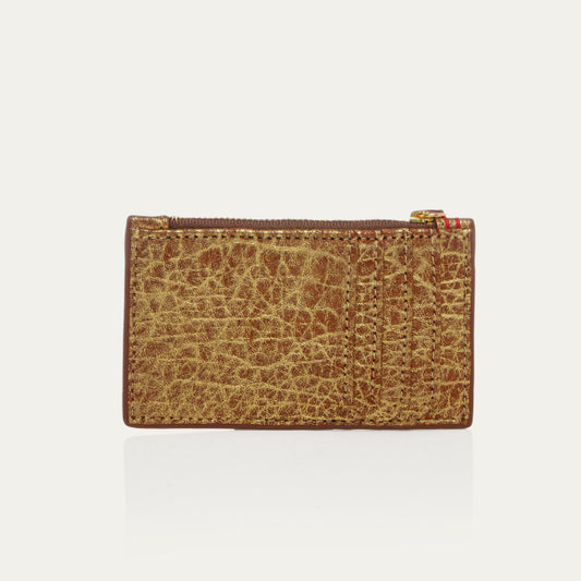 Porte Carte Helena Cuir Bubble Or Antique