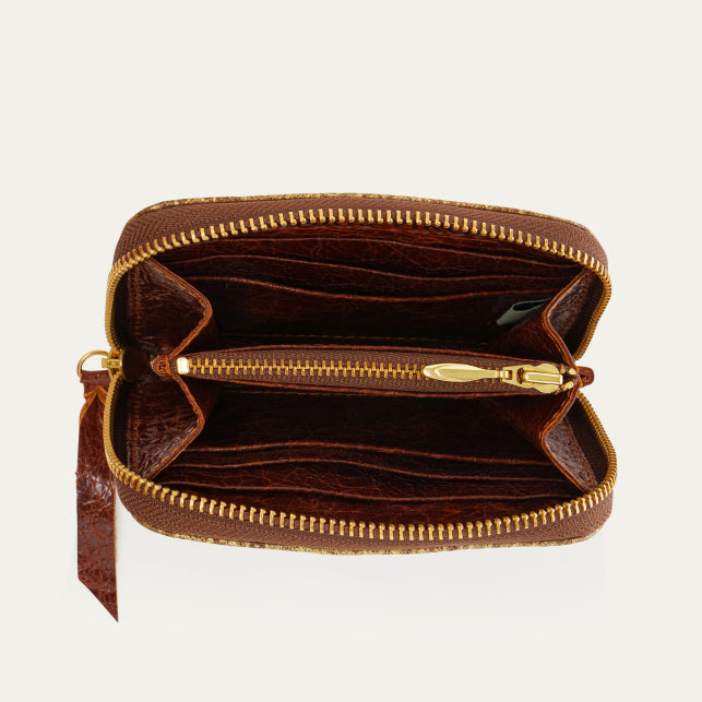 Portefeuille Mini Bob Cuir Bubble Or Antique