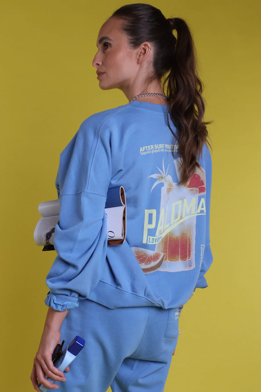Sweat Zippé Crew Paloma Blue