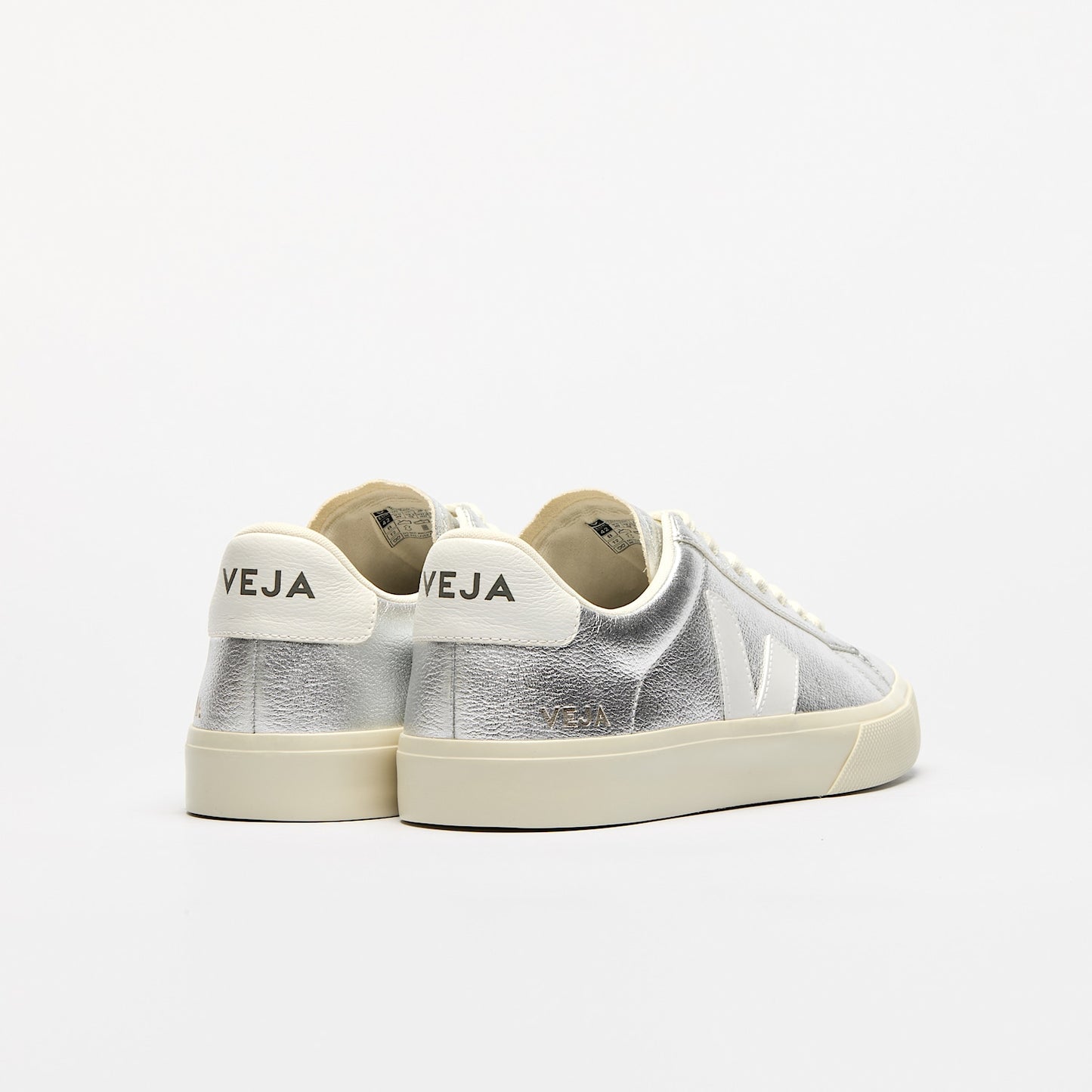 Basket Campo Leather Silver White