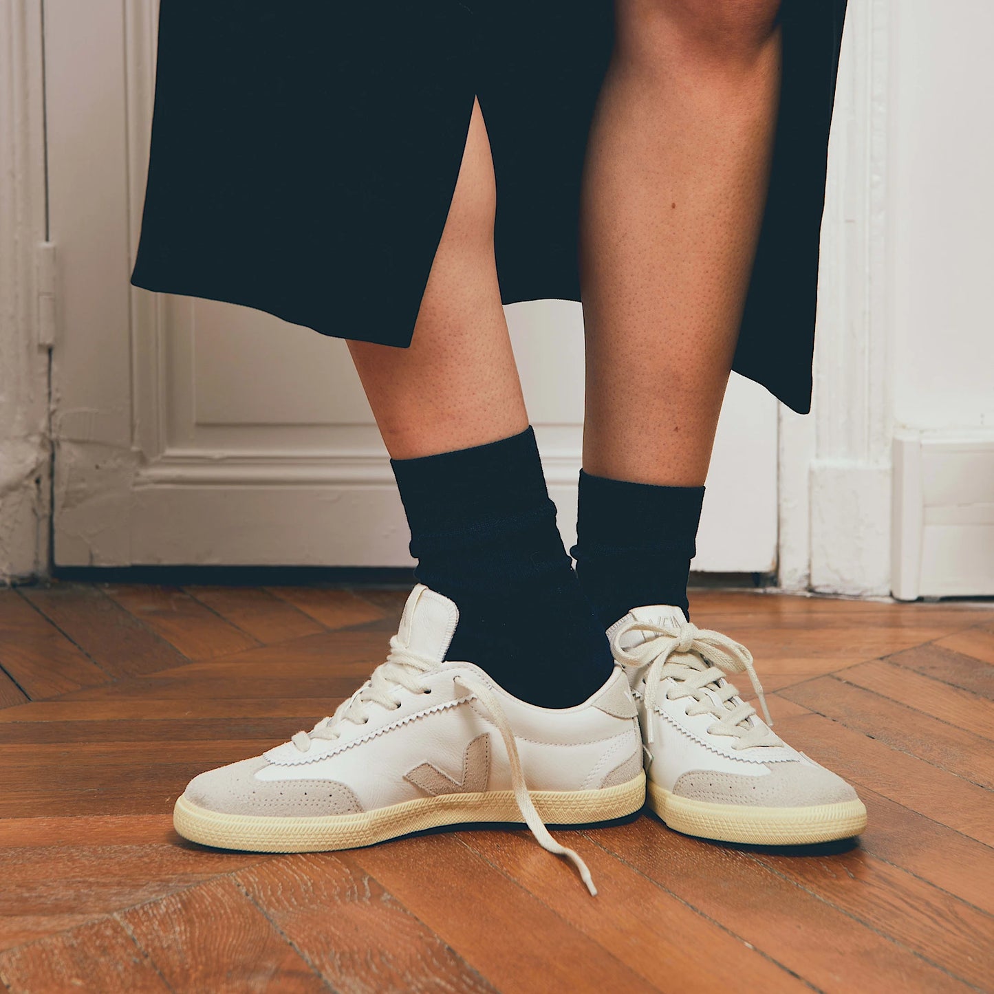 Basket Volley Leather White Natural