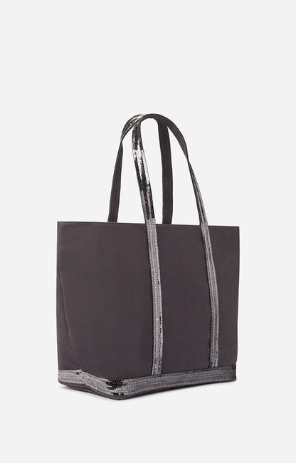 Sac Cabas L Toile Zip Grey