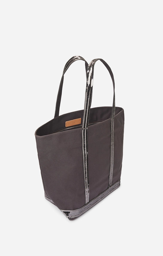 Sac Cabas L Toile Zip Grey
