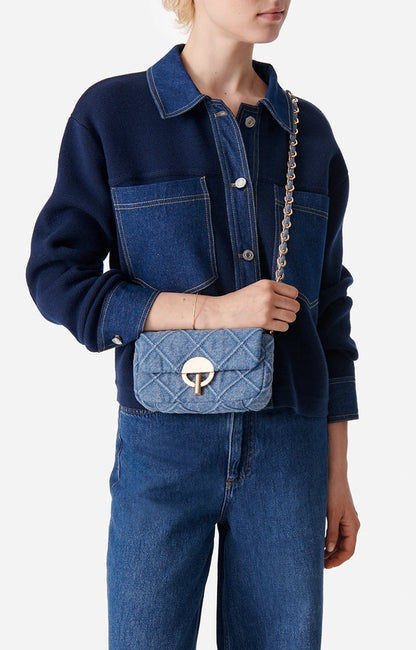 Sac Moon Nano Denim Bleu