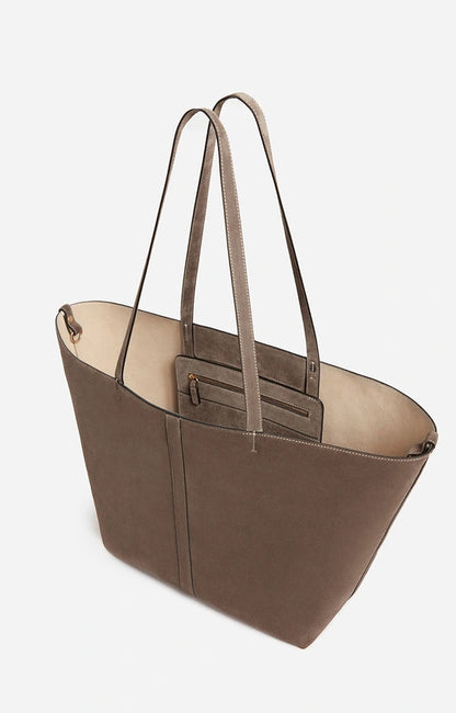 Cabas Daily Cuir Velours GM Taupe