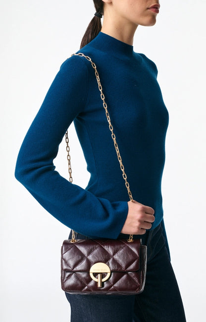 Sac Moon MM Cuir Matelasse Chocolat