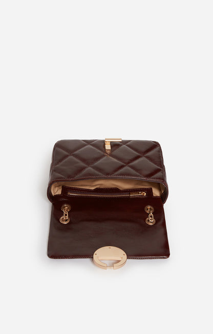 Sac Moon MM Cuir Matelasse Chocolat