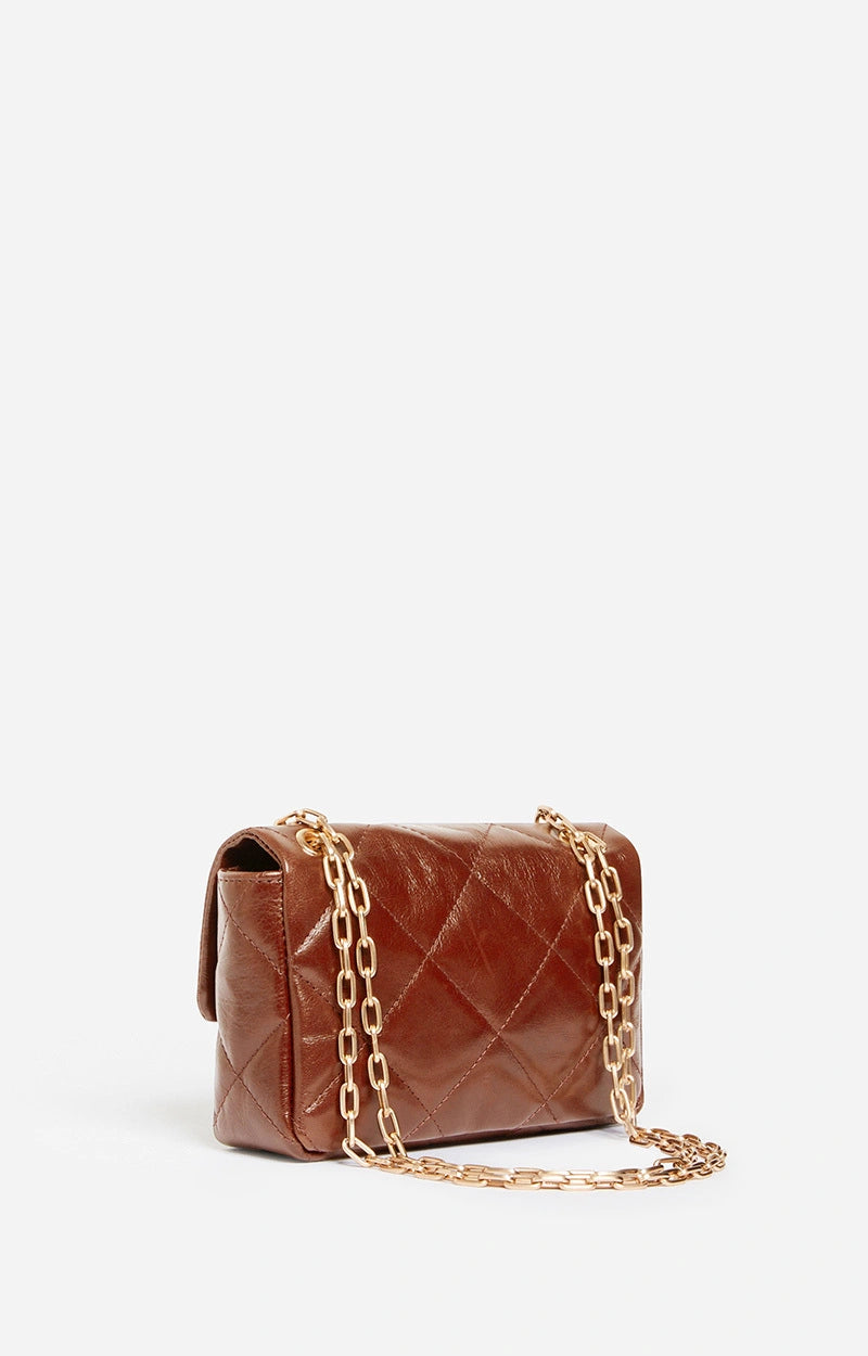 Sac Moon MM Cuir Matelasse Havane