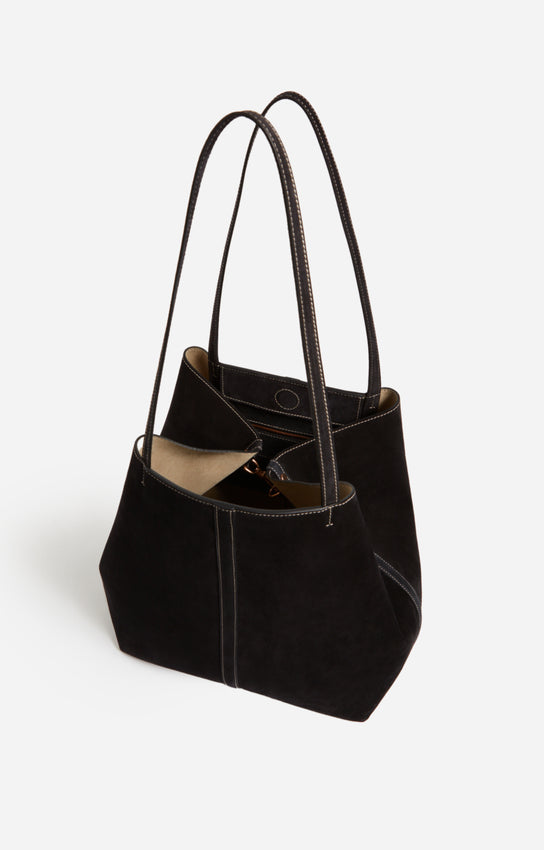 Cabas Daily Cuir Velours PM Noir