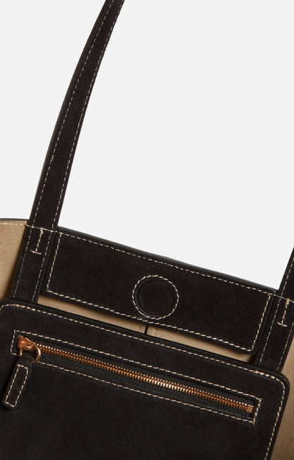 Cabas Daily Cuir Velours PM Noir