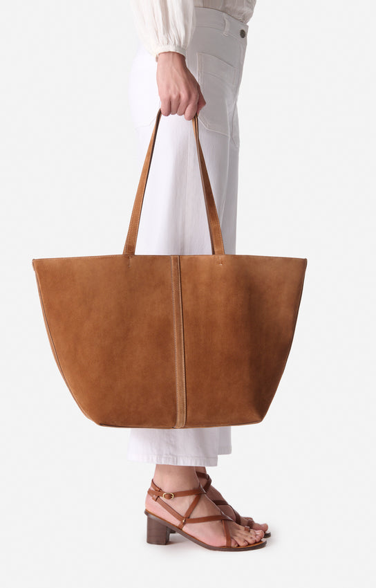 Cabas Daily Cuir Velours Biscuit