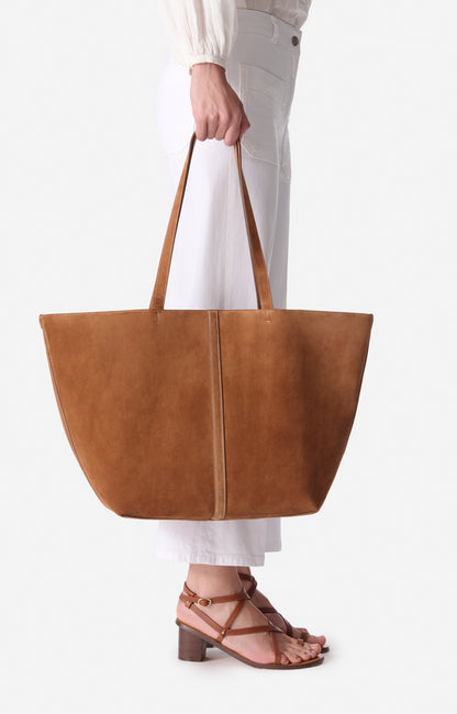 Cabas Daily Cuir Velours Biscuit