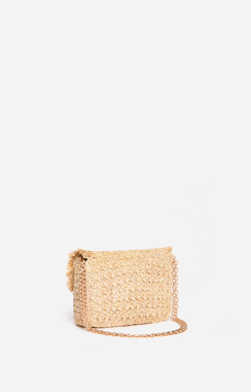 Sac Moon MM Raphia Paillettes