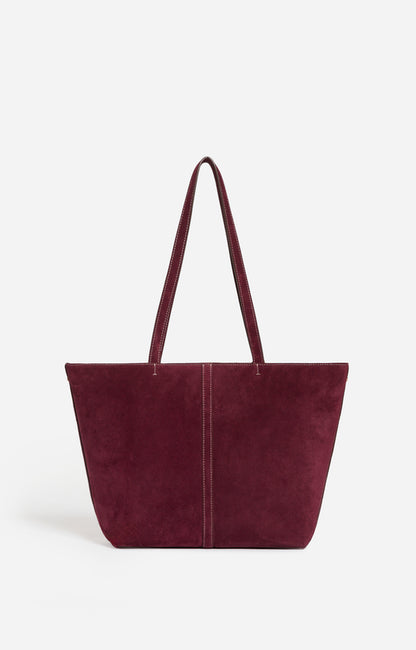 Cabas Daily Cuir Velours PM Prune