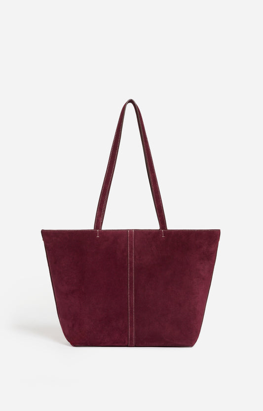 Cabas Daily Cuir Velours PM Prune