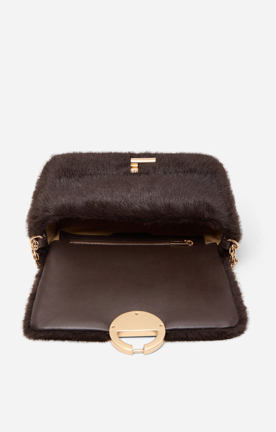Sac Moon MM Fourrure Chocolat