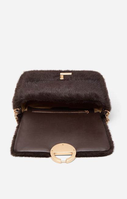 Sac Moon MM Fourrure Chocolat