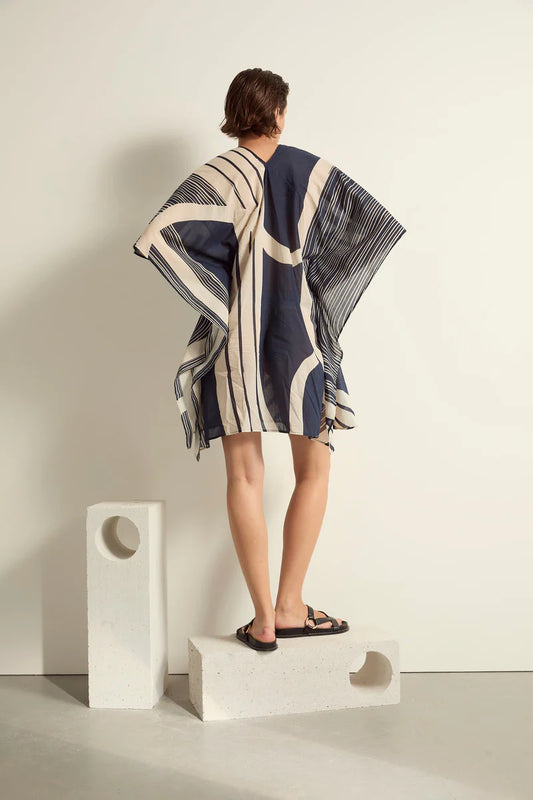 Poncho Pauline Carousel Ink Blue