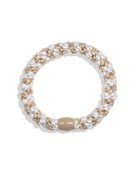 Elastique Kknekki White Beige Glitter Stripe