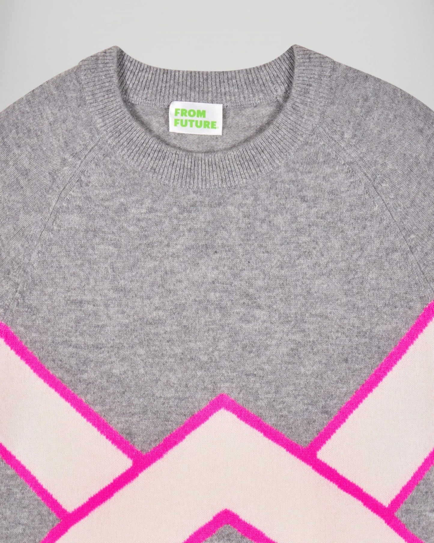 Pull Bandes Contrastées Gris Chiné Foncé