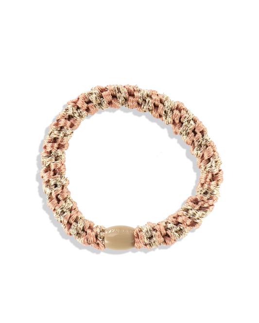 Elastique Kknekki Peach Coral Beige Glitter Stripe