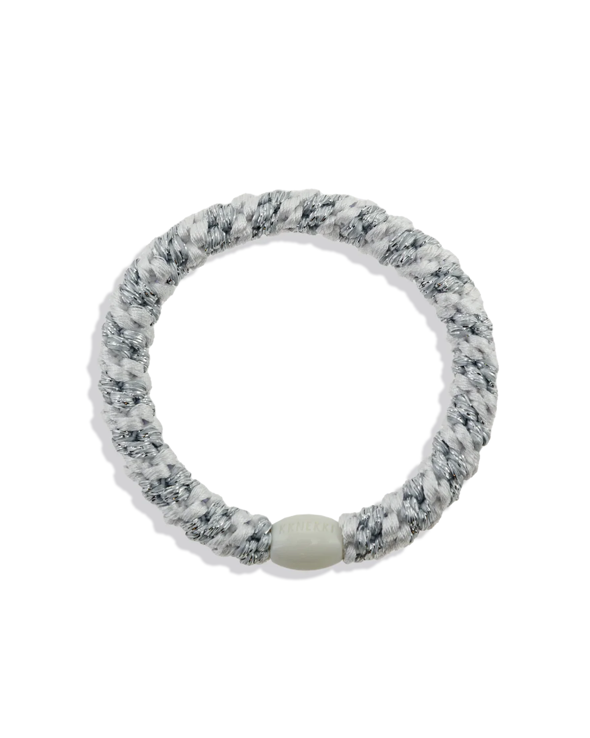 Elastique Kknekki White Silver Glitter Stripe