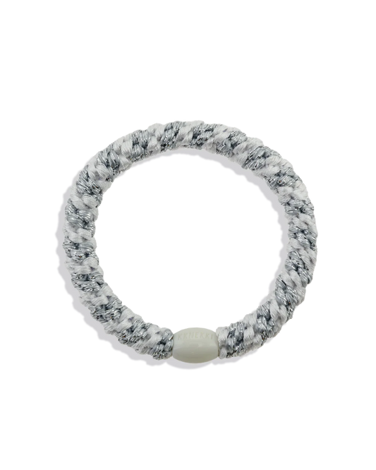 Elastique Kknekki White Silver Glitter Stripe