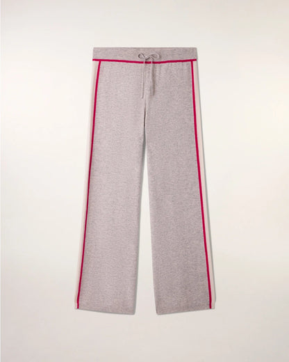 Jogging Large Bandes Gris Chiné Clair