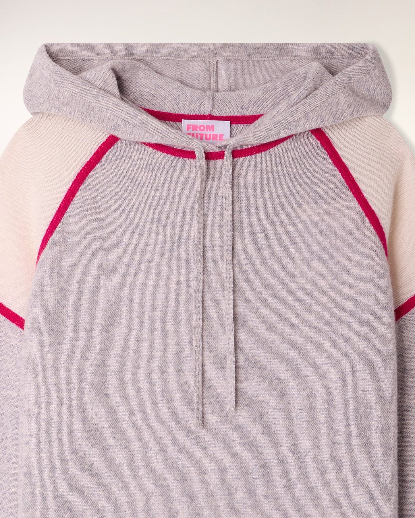 Hoodie Tricolore Gris Chiné Clair