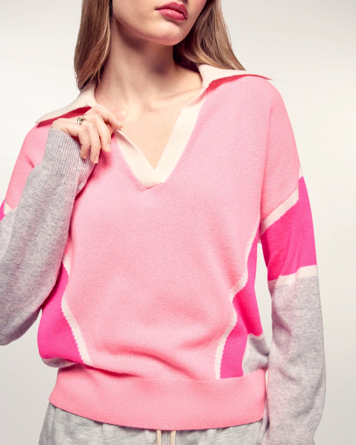 Pull Col Polo Star Pink