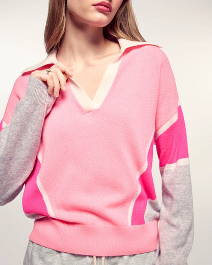 Pull Col Polo Star Pink