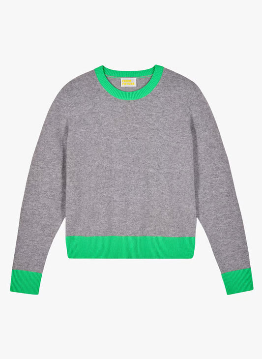 Pull Bicolore Gris Chine Fonce