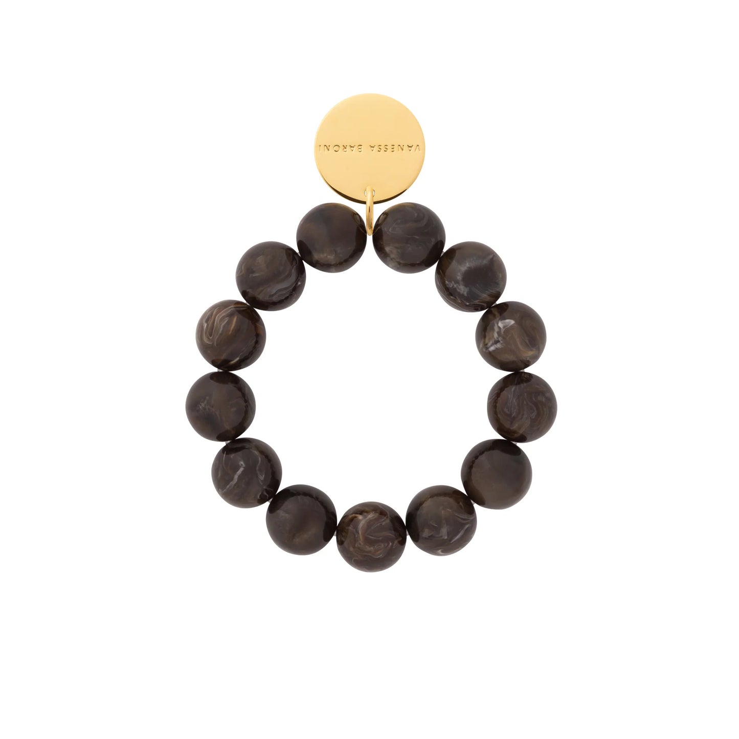 Bracelet Beads Flex Dark Brown Marble