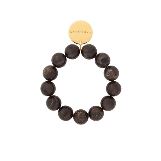 Bracelet Beads Flex Dark Brown Marble